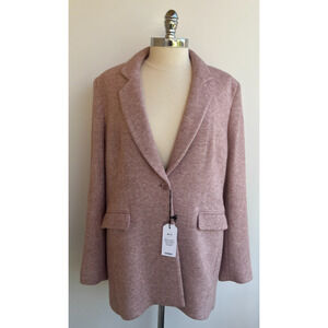 NEW EXPRESS KNIT BlAZER KNIT KIT PINK ONE BUTTON BLAZER SZ XL